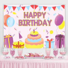 Ballon Gateau Cadeaux 1er Joyeux Anniversaire C¨¦l¨¦bration Toile De Fond