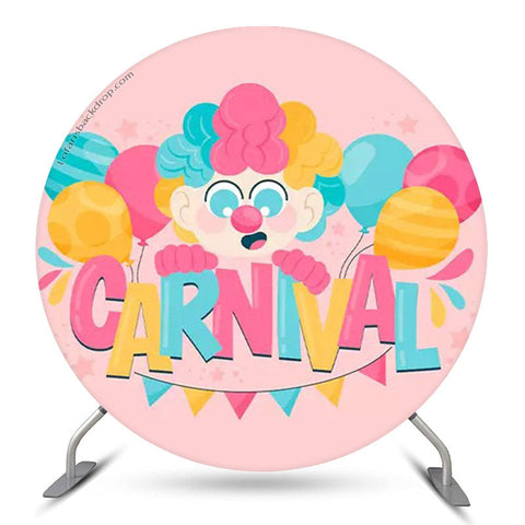 Ballon Carnaval Fête Anniversaire Rose Toile de Fond Ronde