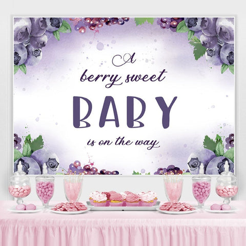 Berry Sweet Baby On the Way Toile de fond pour Baby Shower