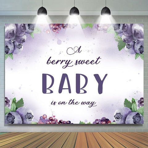 Berry Sweet Baby On the Way Toile de fond pour Baby Shower