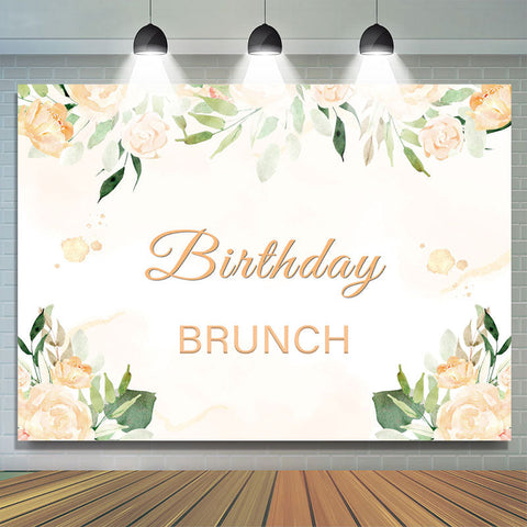 Anniversaire Brunch Floral Anniversaire Toile de Fond Pour Bébé Fille