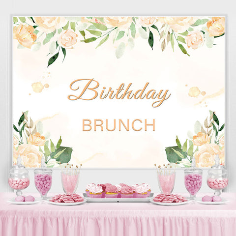 Anniversaire Brunch Floral Anniversaire Toile de Fond Pour Bébé Fille