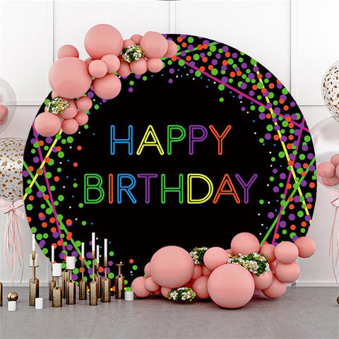 Fond De Joyeux Anniversaire Cercle De Points Noirs Et Colorés