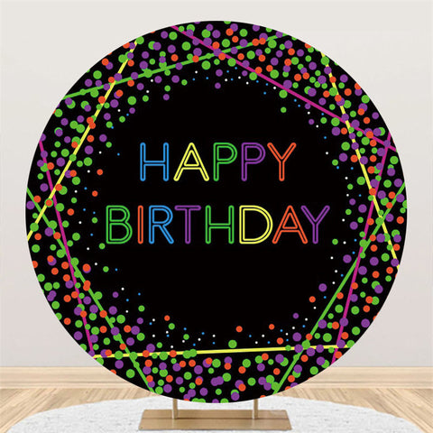 Fond De Joyeux Anniversaire Cercle De Points Noirs Et Colorés