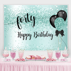 Toile de fond noir et vert Bokeh Happy 40th Birthday