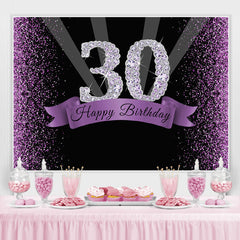 Toile de fond noir et violet Bokeh Diamond 30e anniversaire
