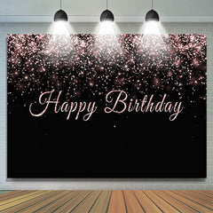 Décors d'anniversaire noir et or rose pour photo