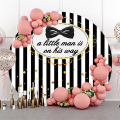Toile de fond de douche de bébé cercle simple arc noir et blanc
