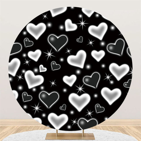 Toile de fond cercle joyeux anniversaire amour noir et blanc