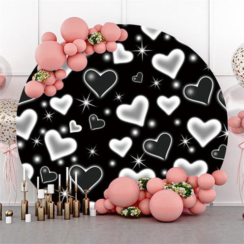 Toile de fond cercle joyeux anniversaire amour noir et blanc