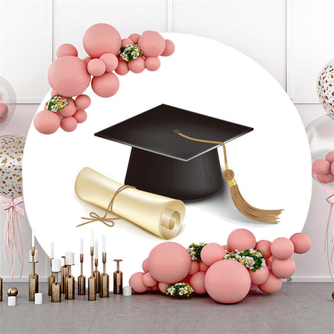 Toile de fond noire Bachelor Cap Simple Circle Graduation