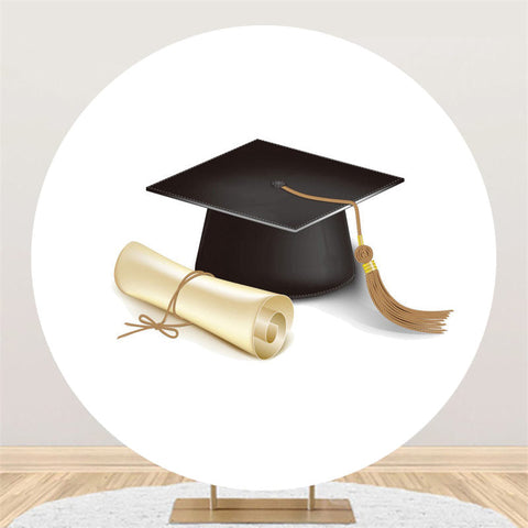 Toile de fond noire Bachelor Cap Simple Circle Graduation