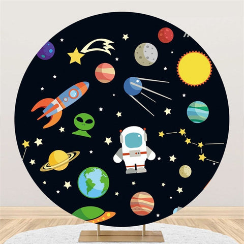 Toile De Fond Ronde De Joyeux Anniversaire De L'univers Galaxie Mignon Noir