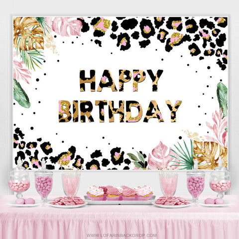 Motif Or Noir Et Feuilles Toile De Fond Joyeux Anniversaire