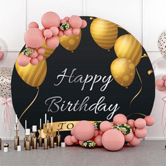 Toile de fond de ballon rond en or noir pour la fête d'anniversaire