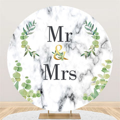 Toile de fond de mariage M. et Mme abstrait en marbre blanc noir