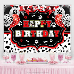 Noir blanc avec toile de fond joyeux anniversaire ballon rouge
