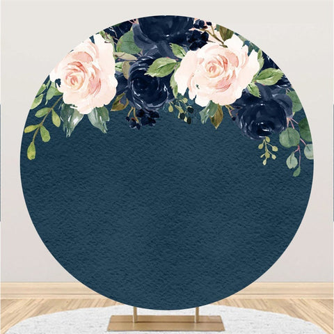 Toile de fond de joli cercle simple bleu et floral pour fille