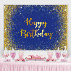 Toile de fond thème joyeux anniversaire paillettes bleu et or