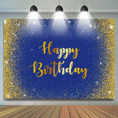 Toile de fond thème joyeux anniversaire paillettes bleu et or