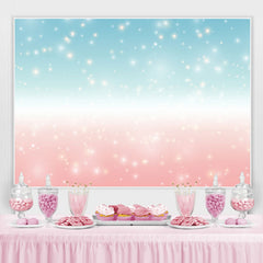 Toile de fond de fête floue bleu et rose à pois scintillants