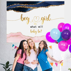 Toile de fond de douche de bébé doré paillettes bleu et rose doux