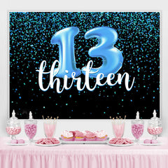Toile de fond Blue Bokeh Black Happy 13th Birthday pour garçon