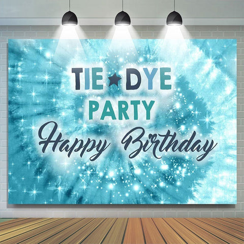 Toile de fond bleu bokeh Tie Dye Party anniversaire photomaton