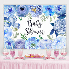 Fleurs bleues en pleine floraison Floral Baby Shower Backdrop