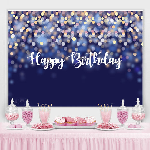 Blue Glitter Bokeh Happy Birthday Toile de fond pour la fête