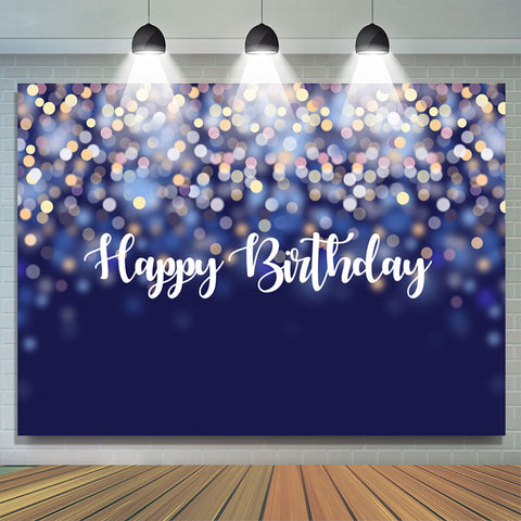 Blue Glitter Bokeh Happy Birthday Toile de fond pour la fête