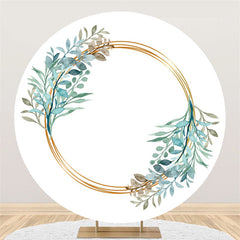 Feuilles bleues et cercle simple toile de fond ronde pour l'événement
