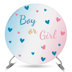 Toile de fond ronde de fête de révélation de sexe de coeur rose bleu