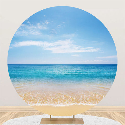 Toile De Fond Ronde De Ciel Bleu Et De Plage Pour Un Paysage D'été