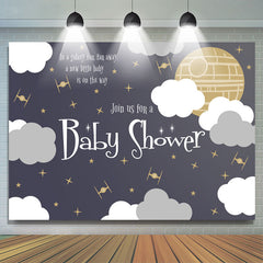 Blue Sky Planet Star Toile de fond de douche de bébé mignon