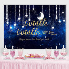 Toile de fond de douche de bébé Blue Twinkle Twinkle Little Star