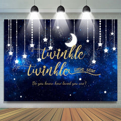 Toile de fond de douche de bébé Blue Twinkle Twinkle Little Star