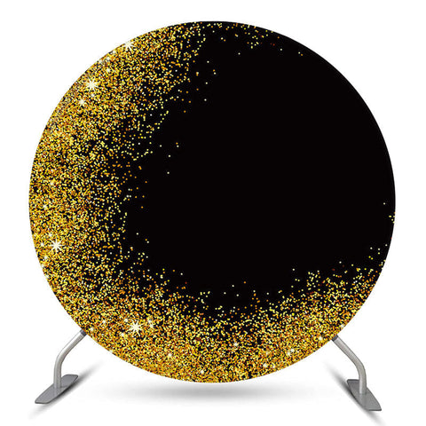 Bokeh Gold Black Glitter Couverture de fond de fête ronde