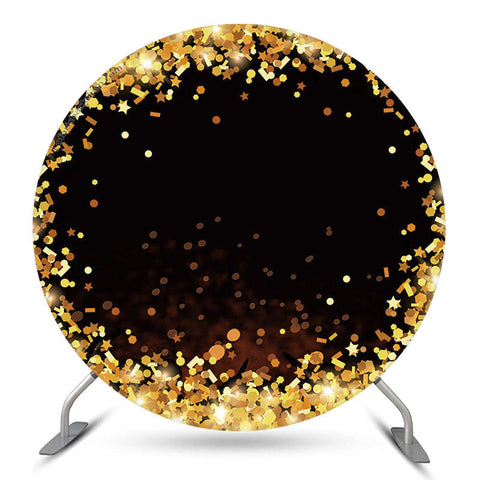 Bokeh Golden Glitter Black Round Party Toile de fond