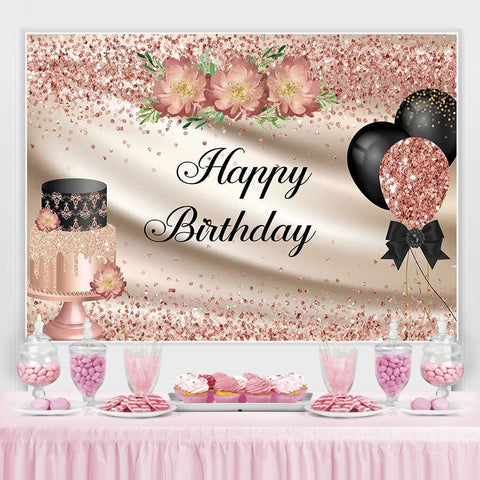 Bokeh ballon rose gateau d'anniversaire bricolage anniversaire toile de fond