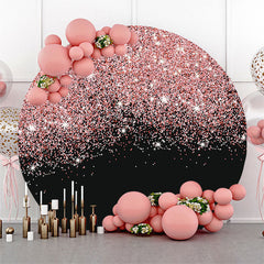 Bokeh Rose Noir Glitter Toile De Fond De Mariage Rond