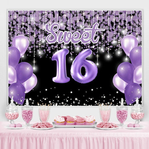 Bokeh Purple balloon doux 16e anniversaire photo toile de fond