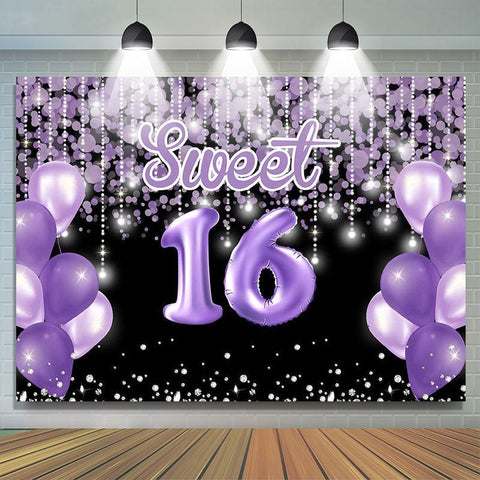 Bokeh Purple balloon doux 16e anniversaire photo toile de fond