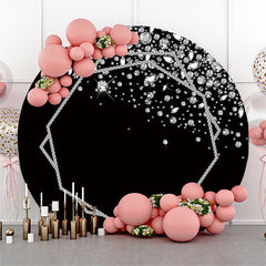 Bokeh Silver Black Glitter Toile de fond ronde pour la fête