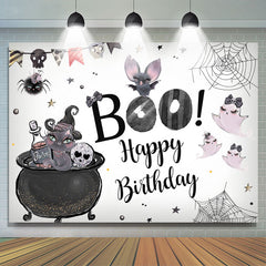 Huer! Toile de fond de fête d'anniversaire sur le thème d'Halloween pour les filles