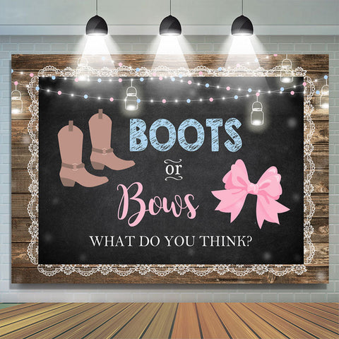 Bottes et nœuds Lofaris Toile de fond de douche de bébé en bois mignon