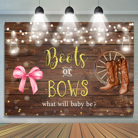 Bottes ou arcs lumières toile de fond en bois pour baby shower