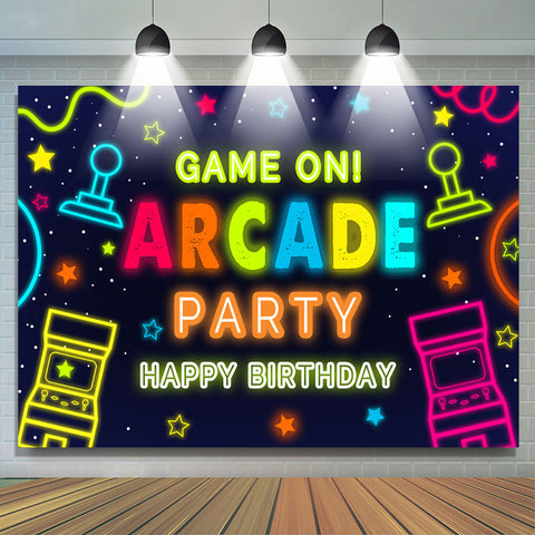 Garçon jeu sur Arcade Party joyeux anniversaire toile de fond