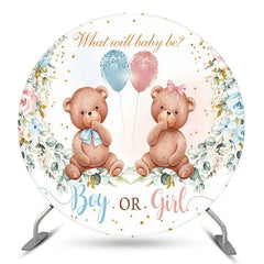 garçon ou fille bleu rose ours floral sexe révéler toile de fond