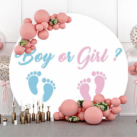 garçon ou fille Blue Pink Footprint Gender Reveal Toile de fond